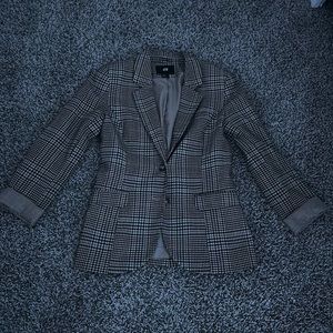 Plaid button down blazer